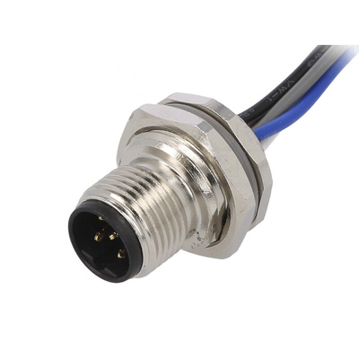 TE Connectivity Straight Male 5 way M12 to Unterminated Sensor Actuator Cable, 200mm