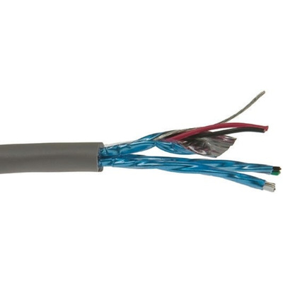 Alpha Wire Twisted Pair Data Cable, 3 Pairs, 0.35 mm², 6 Cores, 22 AWG, Screened, 304m, Grey Sheath