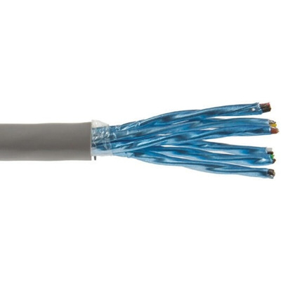 Alpha Wire Twisted Pair Data Cable, 6 Pairs, 0.35 mm², 12 Cores, 22 AWG, Screened, 304m, Grey Sheath