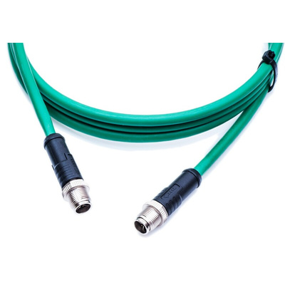 Amphenol Industrial Straight Male 8 way M12 to Straight Male 8 way M12 Sensor Actuator Cable, 10m