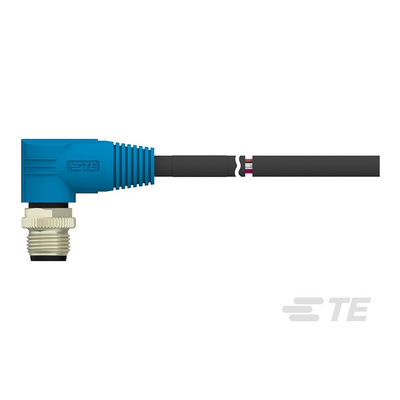 TE Connectivity Right Angle Male 8 way M12 to Unterminated Sensor Actuator Cable, 500mm