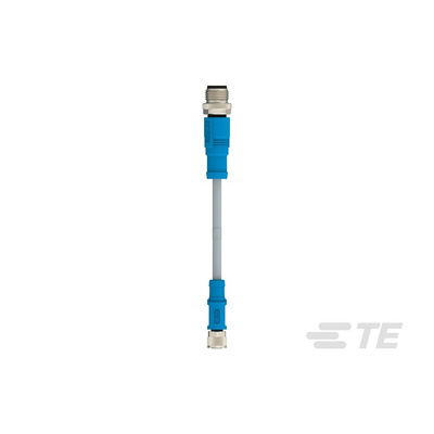 TE Connectivity Straight Female 3 way M8 to Straight Male 3 way M12 Sensor Actuator Cable, 1m