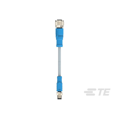 TE Connectivity Straight Male 3 way M8 to Straight Female 3 way M12 Sensor Actuator Cable, 5m