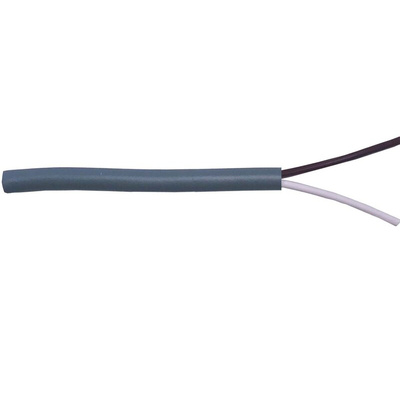 RS PRO Data Cable, 0.14 mm², 2 Cores, 26 AWG, Unscreened, 100m, Grey Sheath