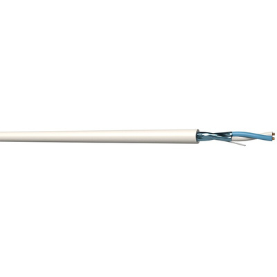RS PRO Twisted Pair Data Cable, 1 Pairs, 0.34 mm², 2 Cores, 22 AWG, Screened, 100m, White Sheath