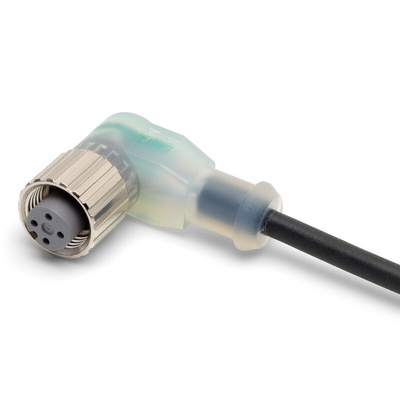 Omron Right Angle Female 4 way M12 to Unterminated Sensor Actuator Cable, 5m