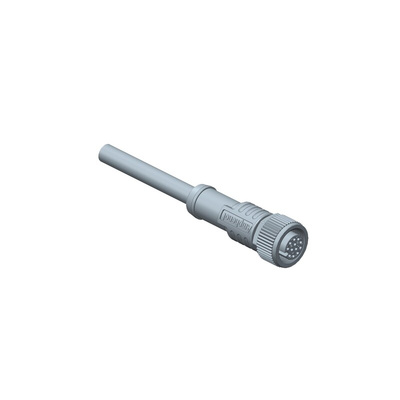 Amphenol Female 17 way M12 to Unterminated Sensor Actuator Cable, 1m