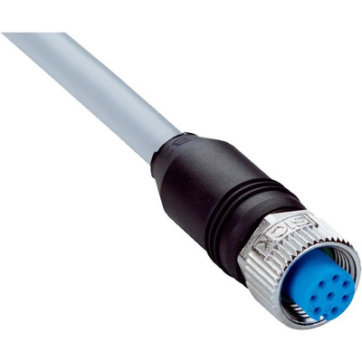 Sick Female 8 way M12 to Unterminated Sensor Actuator Cable, 2m