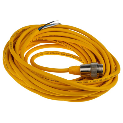 Turck Straight Male 4 way 7/8 in Circular to Unterminated Sensor Actuator Cable, 10m