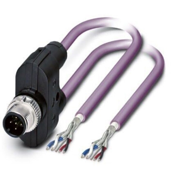 Phoenix Contact Straight Male M12 to Bus Cable, 2m