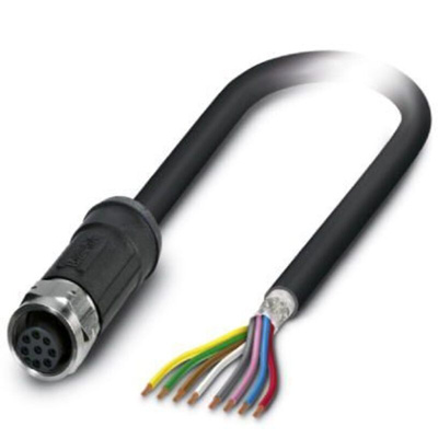 Phoenix Contact Straight Female M12 to Unterminated Sensor Actuator Cable, 2m