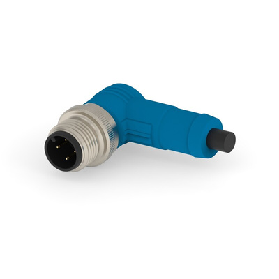 TE Connectivity Right Angle Male 4 way M12 to M12 Cable Assembly, 1.5m