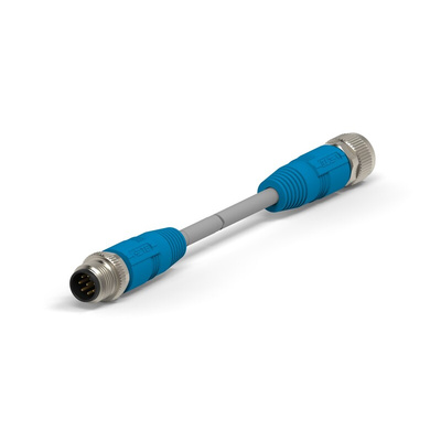 TE Connectivity Straight Male 8 way M12 to Straight Female M12 Cable Assembly, 1.5m