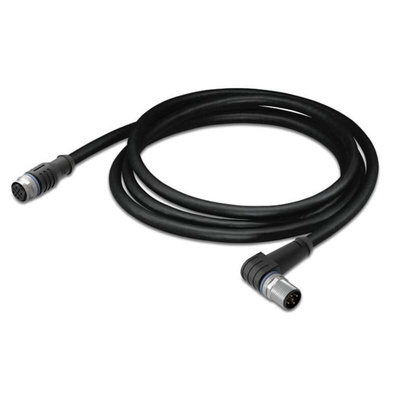 Wago Straight Female 5 way M12 to Right Angle Male 5 way M12 Actuator/Sensor Cable, 2m