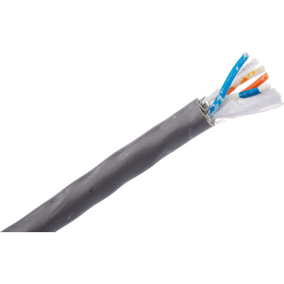 Belden Twisted Pair Data Cable, 2 Pairs, 0.2 mm², 4 Cores, 24 AWG, Screened, 152m, Chrome Sheath