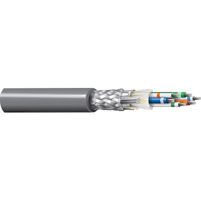 Belden Twisted Pair Data Cable, 3 Pairs, 0.2 mm², 6 Cores, 24 AWG, Screened, 152m, Chrome Sheath