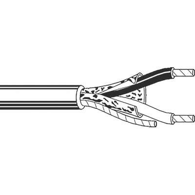 Belden Twisted Pair Data Cable, 2 Pairs, 0.35 mm², 4 Cores, 22 AWG, Screened, 152m, Chrome Sheath