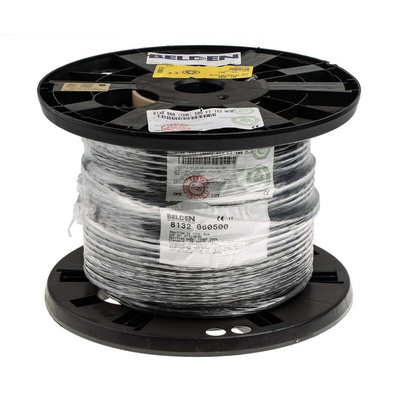 Belden Twisted Pair Data Cable, 2 Pairs, 0.07 mm², 4 Cores, 28 AWG, Screened, 152m, Chrome Sheath