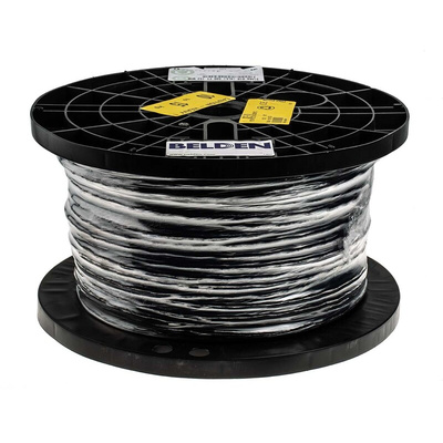 Belden Twisted Pair Multicore Industrial Cable, 1 Pairs, 0.36 mm², 3 Cores, 22 AWG, Screened, 152m, Black Sheath