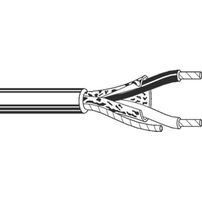 Belden Twisted Pair Data Cable, 1 Pairs, 0.8 mm², 2 Cores, 18 AWG, Screened, 304m, Chrome Sheath