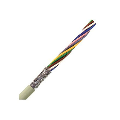 Lapp Multicore Data Cable, 0.5 mm², 7 Cores, 20 AWG, Screened, 100m, Grey Sheath