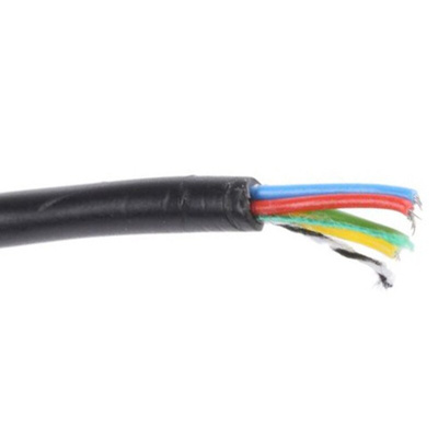 RS PRO Multicore Data Cable, 0.055 mm², 4 Cores, 30 AWG, Unscreened, 100m, Black Sheath