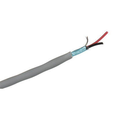 Alpha Wire Twisted Pair Data Cable, 1 Pairs, 0.22 mm², 2 Cores, 24 AWG, Screened, 30m, Grey Sheath