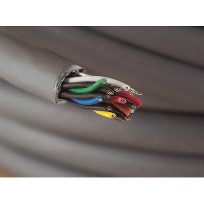 Alpha Wire Twisted Pair Data Cable, 8 Pairs, 0.22 mm², 16 Cores, 24 AWG, Screened, 30m, Grey Sheath