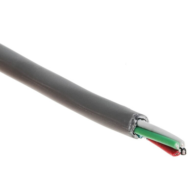 Alpha Wire Twisted Pair Data Cable, 2 Pairs, 0.35 mm², 4 Cores, 22 AWG, Screened, 30m, Grey Sheath