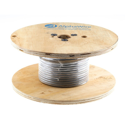 Alpha Wire Twisted Pair Data Cable, 4 Pairs, 0.35 mm², 8 Cores, 22 AWG, Screened, 30m, Grey Sheath