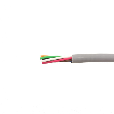 Alpha Wire Multicore Data Cable, 0.35 mm², 4 Cores, 22 AWG, Unscreened, 30m, Grey Sheath