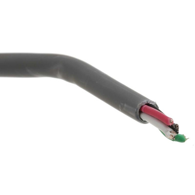 Alpha Wire Multicore Data Cable, 0.35 mm², 4 Cores, 22 AWG, Unscreened, 30m, Grey Sheath