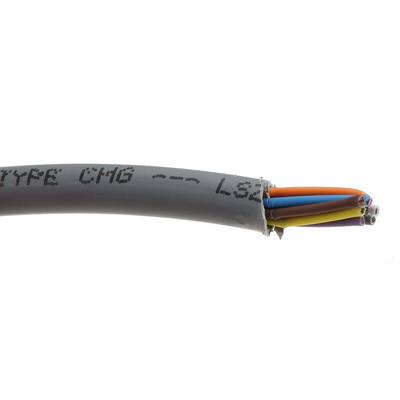 Alpha Wire Multicore Data Cable, 0.35 mm², 10 Cores, 22 AWG, Unscreened, 30m, Grey Sheath