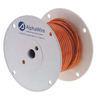 Alpha Wire Twisted Pair Data Cable, 1 Pairs, 0.33 mm², 2 Cores, 22 AWG, Screened, 30m, Orange Sheath