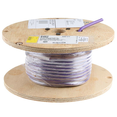 Alpha Wire Twisted Pair Data Cable, 1 Pairs, 0.32 mm², 2 Cores, 22 AWG, Screened, 30m, Purple Sheath