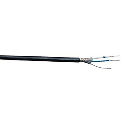 Alpha Wire Twisted Pair Data Cable, 1 Pairs, 0.462 mm², 2 Cores, 22 AWG, Screened, 30m, Black Sheath