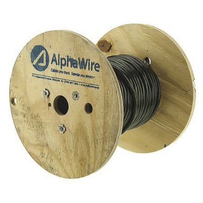 Alpha Wire Twisted Pair Data Cable, 1 Pairs, 0.456 mm², 2 Cores, 22 AWG, Screened, 305m, Black Sheath