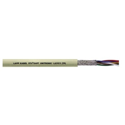 Lapp Twisted Pair Data Cable, 1 Pairs, 0.25 mm², 2 Cores, 24 AWG, Screened, 50m, Grey Sheath