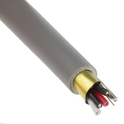 RS PRO Multicore Data Cable, 2 Pairs, 0.22 mm², 4 Cores, 24 AWG, Screened, 100m, Grey Sheath