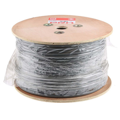 RS PRO Multicore Data Cable, 5 Pairs, 0.2 mm², 10 Cores, 24 AWG, Screened, 100m, Grey Sheath