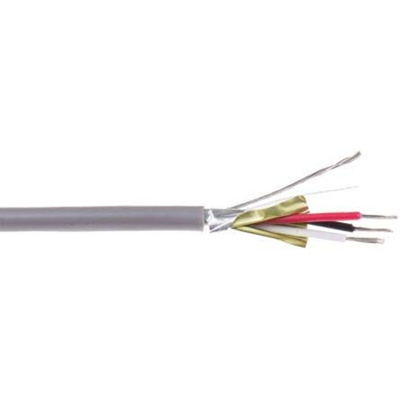 RS PRO Multicore Data Cable, 0.22 mm², 3 Cores, 24 AWG, Screened, 500m, Grey Sheath