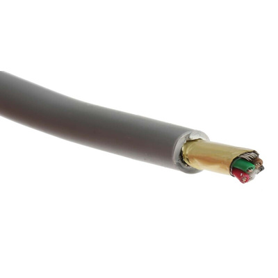 RS PRO Multicore Data Cable, 0.22 mm², 5 Cores, 24 AWG, Screened, 100m, Grey Sheath