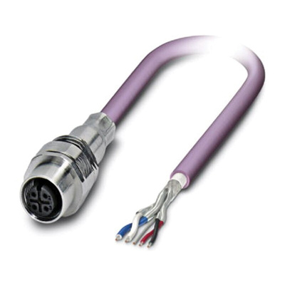 Phoenix Contact Straight Female 5 way M12 to Unterminated Bus Cable, 2m