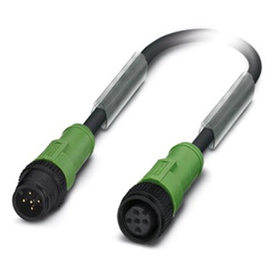 Phoenix Contact Male 5 way M12 to Female 5 way M12 Sensor Actuator Cable, 1.5m