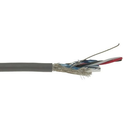 Alpha Wire Multicore Industrial Cable, 0.38 mm², 3 Cores, 22 AWG, Screened, 30m, Grey Sheath