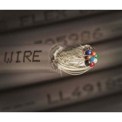 Alpha Wire Multicore Industrial Cable, 0.14 mm², 7 Cores, 26 AWG, Screened, 30m, Grey Sheath