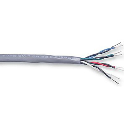 Belden Twisted Pair Data Cable, 4 Pairs, 0.35 mm², 8 Cores, 22 AWG, Screened, 152m, Chrome Sheath