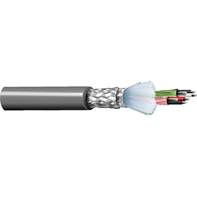 Belden Twisted Pair Data Cable, 2 Pairs, 0.23 mm², 4 Cores, 24 AWG, Screened, 152m, Grey Sheath