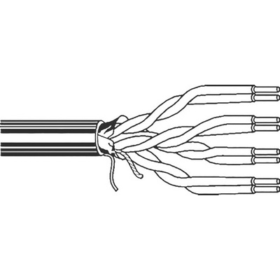 Belden Twisted Pair Data Cable, 4 Pairs, 0.2 mm², 8 Cores, 24 AWG, Screened, 500m, Chrome Sheath