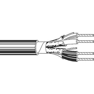 Belden Twisted Pair Data Cable, 2 Pairs, 0.23 mm², 4 Cores, 24 AWG, Screened, 304m, Chrome Sheath
